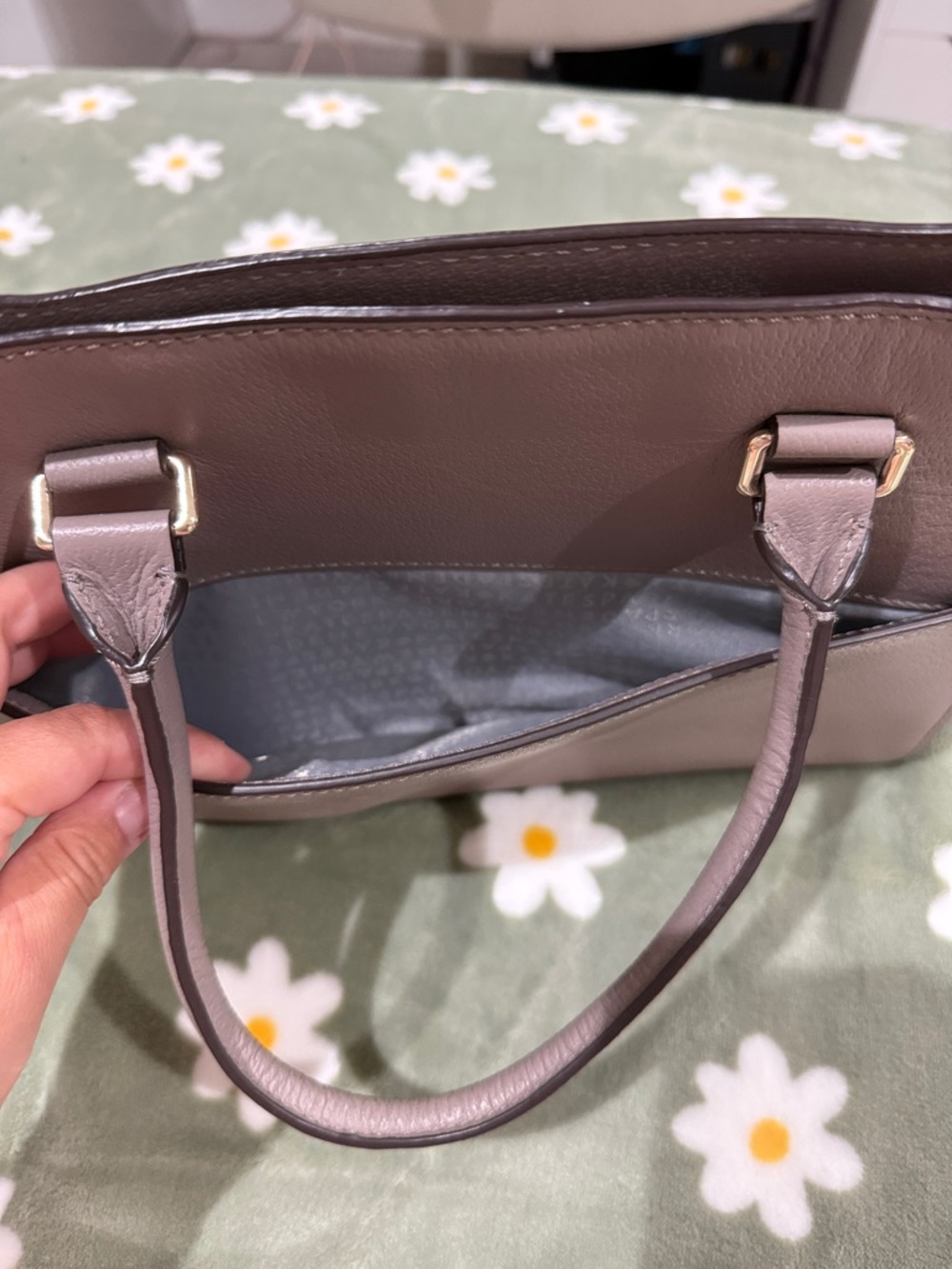 kate spade Mauve-Taupe Pebbled Leather Satchel - Picture 3 of 4